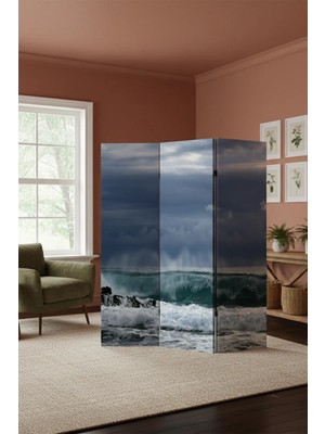 Artavessa Dekoratif 3 Kanatlı Dijital Baskılı Kanvas Paravan - Seperatör - 120X180 cm - Model 13
