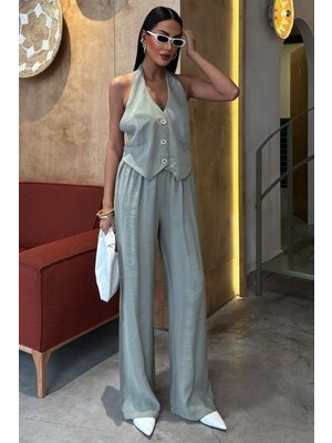 Ru Collective Halter Yaka Yelekli Modal Takım 10144