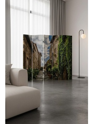 Artavessa Dekoratif 5 Kanatlı Dijital Baskılı Kanvas Paravan - Seperatör - 200X180 cm - Model 8