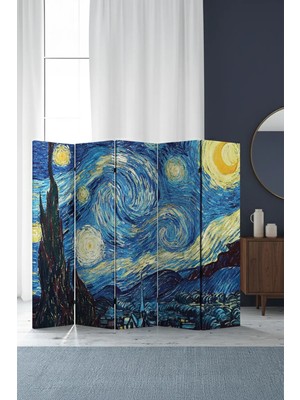Artavessa Dekoratif 5 Kanatlı Dijital Baskılı Kanvas Paravan - Seperatör - 200X180 cm - Model 6