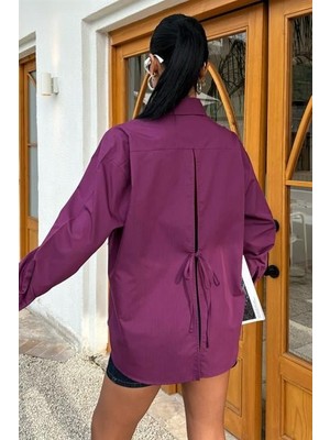 Ru Collective Süzine Cepli Arkası Yırtmaçlı Oversize Gömlek 3420