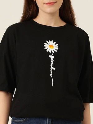 Ru Collective Baskılı T-Shirt - Siyah