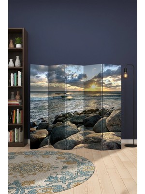Artavessa Dekoratif 5 Kanatlı Dijital Baskılı Kanvas Paravan - Seperatör - 200X180 cm - Model 14