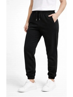 Ru Collective Jogger Eşofman Altı Rahat Kalıp, Cepli, Lastikli Paça, Günlük Spor Pantolon - Siyah