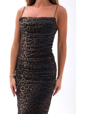 Ru Collective 6955 Elbise-Leopar