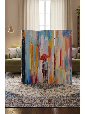 Artavessa Dekoratif 3 Kanatlı Dijital Baskılı Kanvas Paravan - Seperatör - 120X180 cm - Model 9