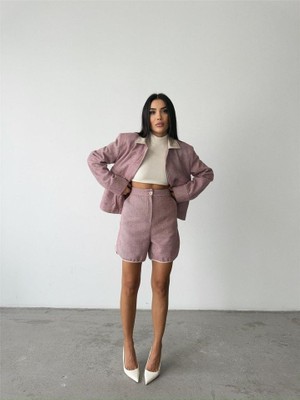 Ru Collective Kaşe Kısa Şort - Gül Kurusu