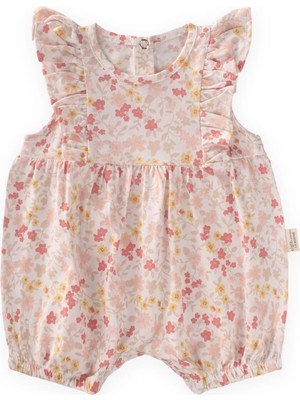 Cigit Fırfırlı Şort Tulum 0-3 Yaş Çıtır Çiçek Desen