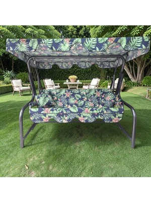 Kapella 3 Kişilik Salıncak Lüks Kılıf Seti 10CM Süngerli Yaprak Desen