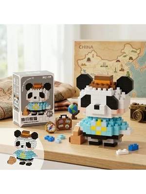 Uravas Store Bricks Gezgin Panda Mini Figürü