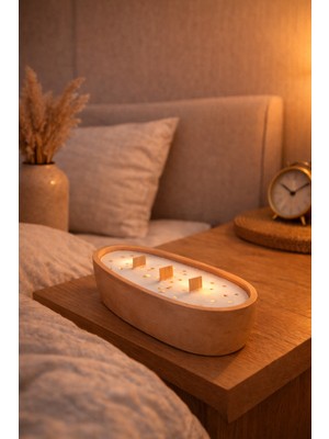 Dekoratif Kayık Mum – Vanilya & Karamel Aromalı