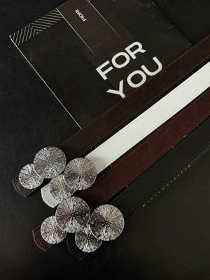 Fiori Yuvarlak Gold Toka Kadın Kemeri, Pantolon Kemeri, Ceket Kemeri, Elbise Kemeri, Gömlek Kemeri