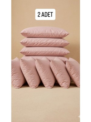 Caryum Yastık Kılıfı Fermuarlı 2 Adet Pamuk Pudra Astar 50X70 cm Sıvı Geçirmez