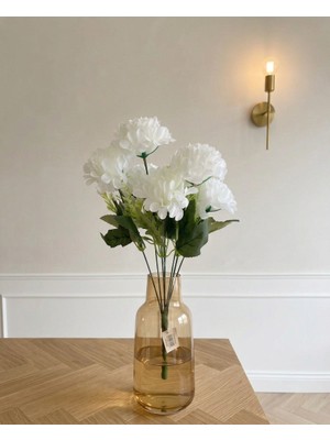 Yasima Yapay 7 Dallı Şimşir Aranjmanlı Beyaz Ortanca Ev Dekorasyon Çiçeği