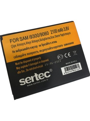 Uravas Store Sertec - Galaxy S3 İ9300 / 9060 / 9082 Uyumlu Batarya