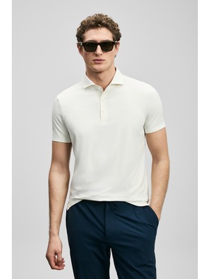Lufian Spencer Hi- Tech Performance Dikişsiz Polo Tişört Beyaz