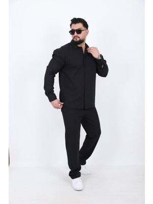 L-KOM Erkek Keten Gömlek Pantolon Takım