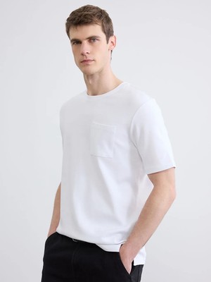 LC Waikiki Lcwaıkıkı Classic Beyaz Bisiklet Yaka Penye Erkek Tişört