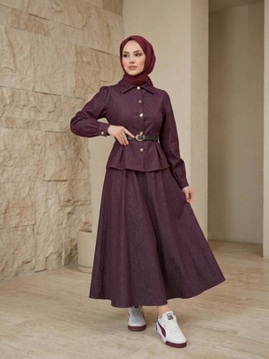 Foremia Ön Arka Pensli Etekli Takım-Bordo -