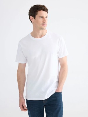 LC Waikiki Lcwaıkıkı Classic Beyaz Slim Fit Bisiklet Yaka Erkek Tişört