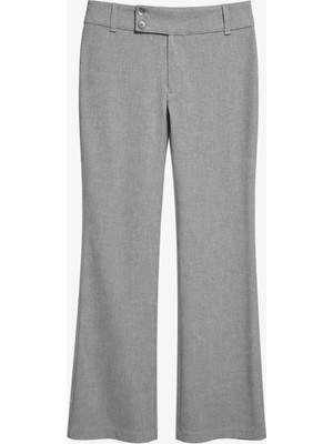 Mixray 4871 Kadın Hafif İspanyol Çan Paça Kumaş Pantolon Antrasit