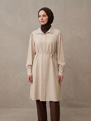 Foremia Bebe Yaka Omuz Kol Büzgülü Tunik-Taş -