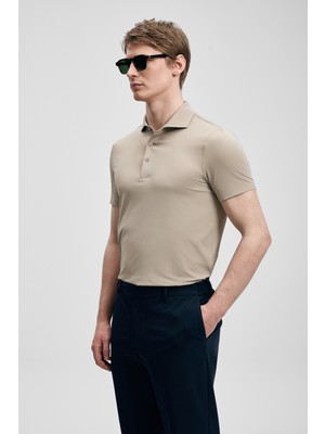 Lufian Spencer Hi- Tech Performance Dikişsiz Polo Tişört Toprak