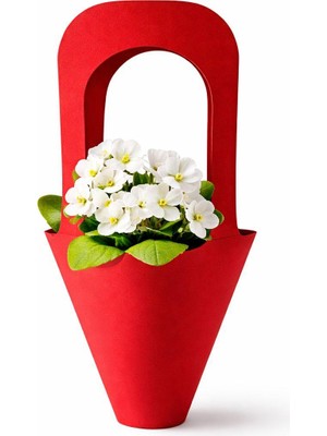 Orbak Kağıtçılık Lüks Çiçek ve Şişe Taşıma Çantası Kırmızı 10 Adet – Buket, Saksı, Hediye Sunum Çantası