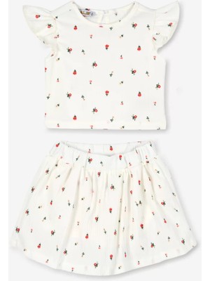 Alg KIZ ÇOCUK İKİLİ TAKIM - BÜRÜMCÜK KUMAŞ - ŞORT ETEKLİ