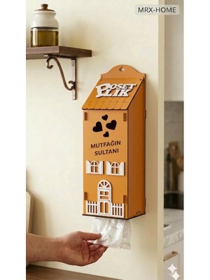 Mrx -Home Dekoratif Poşetlik Duvara Asılabilir & Tezgah Üstü Mutfak Organizer