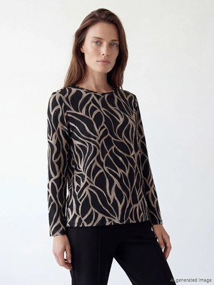 LC Waikiki Lcw Grace Gri Bisiklet Yaka Desenli Bluz