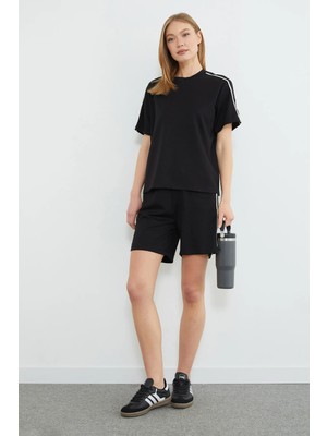 FullaModa Yazı Kabartmalı Biyeli Modal 2 Li Takım