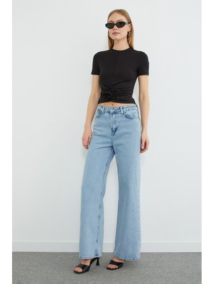 FullaModa Fermuarlı Palazzo Jean