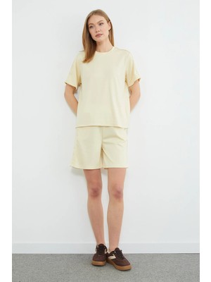 FullaModa Yazı Kabartmalı Biyeli Modal 2 Li Takım