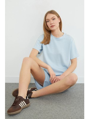 FullaModa Yazı Kabartmalı Biyeli Modal 2 Li Takım