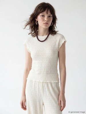 LC Waikiki Xsıde Bej Bisiklet Yaka Gofre Bluz