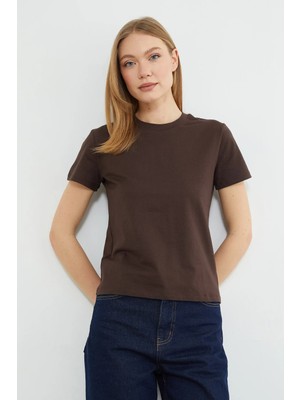 FullaModa Basic Bisiklet Yaka Tişört