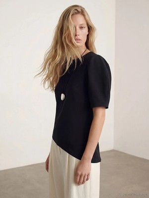 LC Waikiki Lcw Vision Siyah Karpuz Kollu Asimetrik Bluz