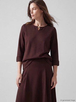 LC Waikiki Lcw Grace Bordo Bisiklet Yaka Soft Touch Bluz