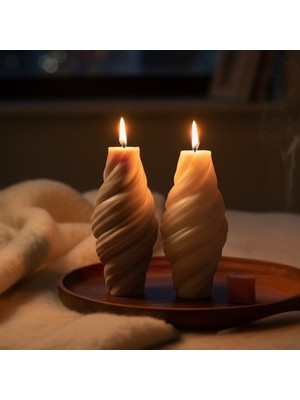 Natura Home Decor Minimal Spiral Mum Seti 2’li