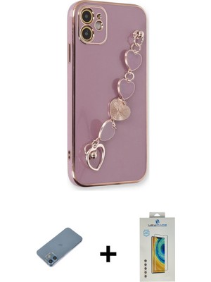 Cepte Toptan iPhone 12 Nova Işık Prime - Siyah Polymer Nano Ekran Koruyucu + Mavi Shine Kamera Lens Koruma Cam