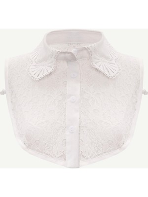 Yargıcı Dantel Tül Yarım Gömlek Yakası