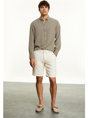 MUDO Çizgili Straıght Fıt Chıno Şort