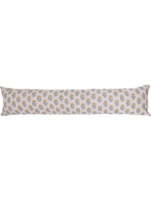 Yargıcı Çiçek Desenli Pamuk Kumaş Dikdörtgen Yastık(90x20 Cm)