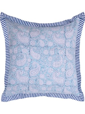 Yargıcı Şal Desenli Pamuk Kumaş Kare Yastık(45x45 Cm)