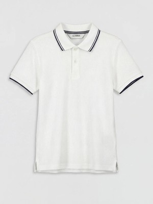 LC Waikiki Lcw Vision Beyaz Kısa Kollu Polo Yaka Erkek Çocuk Tişört