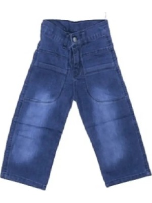 Egecan Boru Paça Ön Cep Detaylı Kız Çocuk Mavi Kot Pantolon 2202