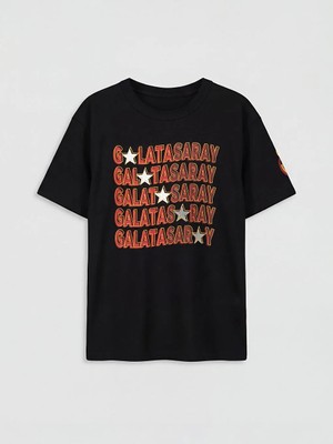 LC Waikiki Lcw Kids Siyah Galatasaray Baskılı Erkek Çocuk Tişört