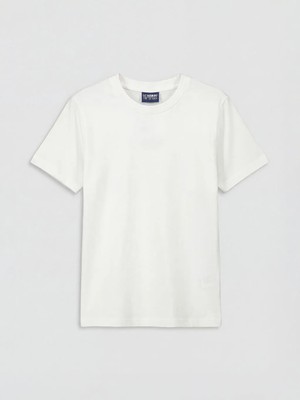 LC Waikiki Lcw Kids Ekru Bisiklet Yaka Kısa Kollu Erkek Çocuk Tişört