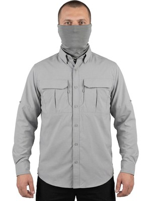 Mysia Outdoor Trekking Gömlek Gri Outdoor Tactical Koruma Gömleği Likralı